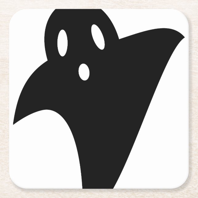 Minimalist cute ghost  rechteckiger pappuntersetzer (Vorderseite)