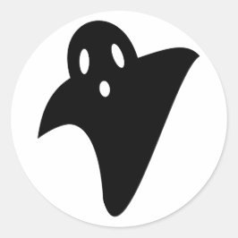 Minimalist cute ghost  runder aufkleber
