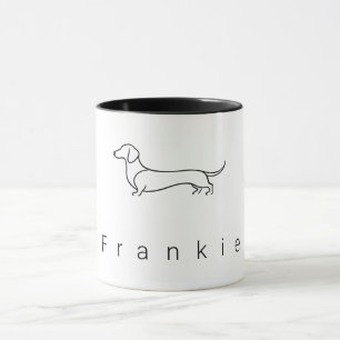 Minimalist Dachshund Benutzerdefinierter Name    M Tasse