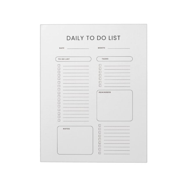 Minimalist daily to-do list notepad notizblock (Rotiert)