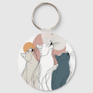 Minimalist Daisy Flowers Metal Keychain Schlüsselanhänger