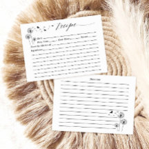 Minimalist Dandelion Flowers Recipe Card