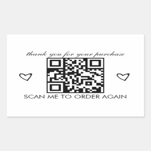Minimalist Danke Boutique Geschäft QR-Code   Rechteckiger Aufkleber