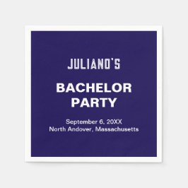 Minimalist Dark Blue Bachelor Party Paper Napkins Serviette