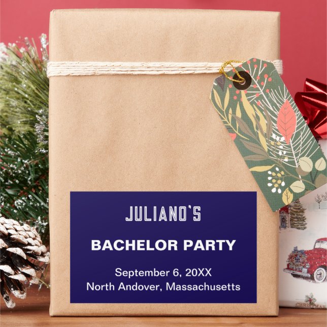 Minimalist Dark Blue Bachelor Party Sticker (Feiertag)