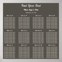 Minimalist Dark Espresso Braun 12x12 Sitzplan