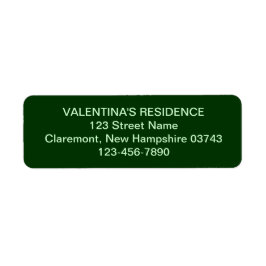 Minimalist Dark Green Wedding Return Address Label