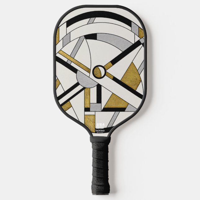Minimalist Deco Circular Geometry Pickleball Schläger (Vorderseite)