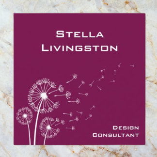 Minimalist Deep Magenta Dandelion Consultant Quadratische Visitenkarte