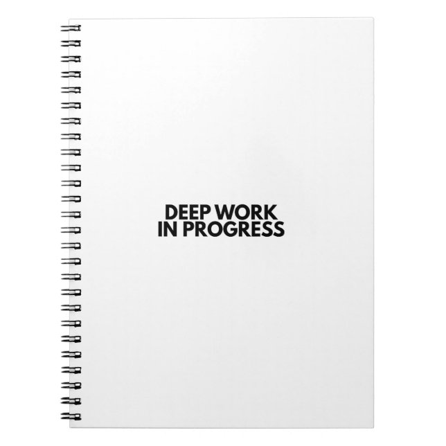 Minimalist Deep Work In Progress Office Typography Notizblock (Vorderseite)