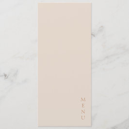 Minimalist Desert Sand Copper Script Wedding Menükarte