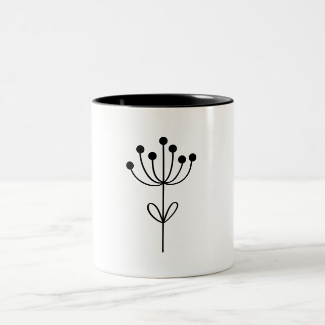 Minimalist Design Botanical  Zweifarbige Tasse (Mittel)