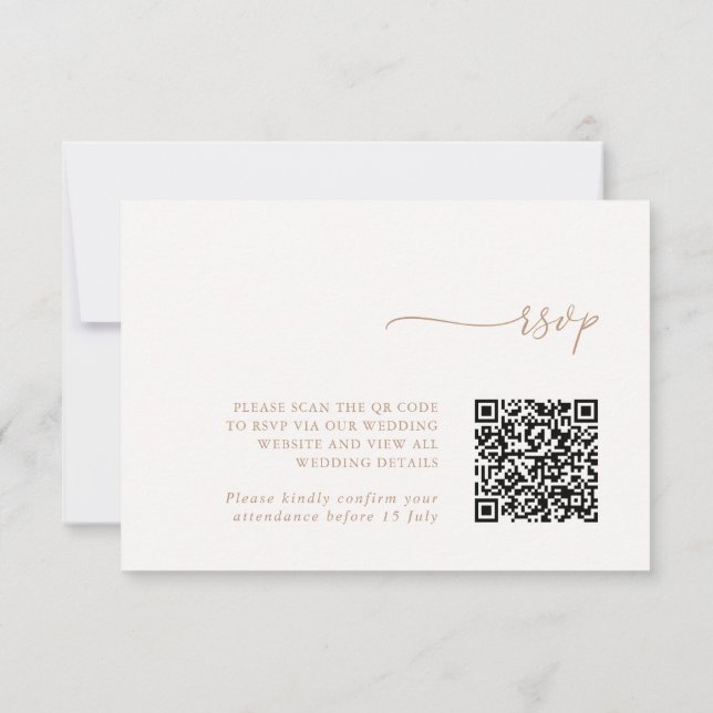 Minimalist Details & QR Code Wedding RSVP Card (Rückseite)