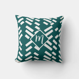 Minimalist Diagonal Striped Pattern, Monogram Kissen