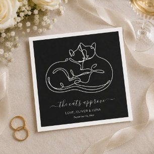 Minimalist Die Katzen genehmigen Benutzerdefiniert Serviette