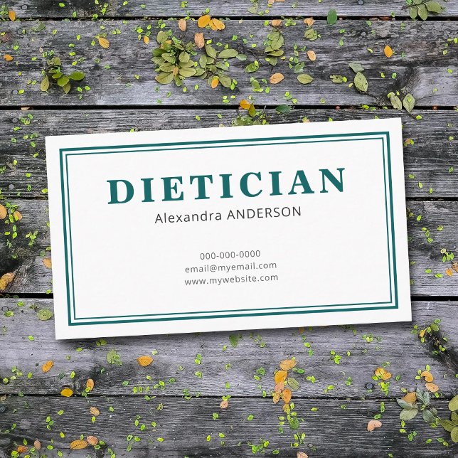 Minimalist Dietitian Visitenkarte (Minimalist Dietitian Business Card)
