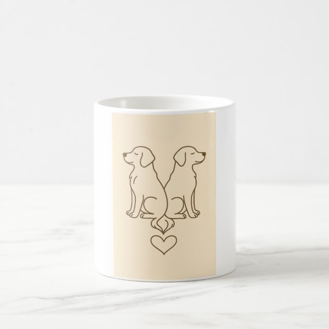 Minimalist Dog Line Art Mug  Kaffeetasse (Mittel)