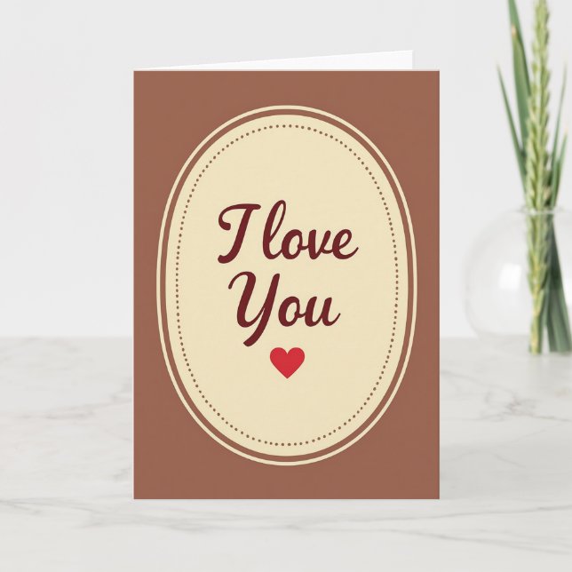 Minimalist Dotted I Love You Matte Card Karte (Vorderseite)