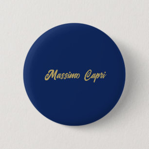 Minimalist dunkelblaue goldene Farbe eigener Name  Button