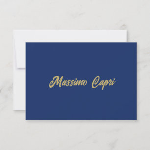 Minimalist dunkelblaue Goldfarbe eigener Name Fett Dankeskarte