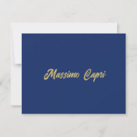 Minimalist dunkelblaue Goldfarbe eigener Name Fett