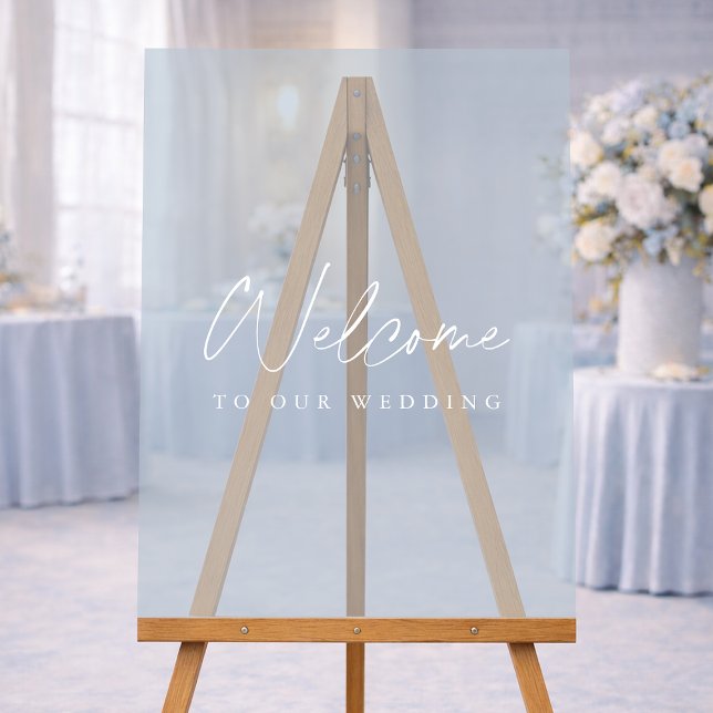 Minimalist Dusty Blue Acrylic Wedding Welcome Sign Acrylschild (Von Creator hochgeladen)