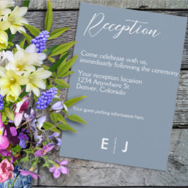 Minimalist Dusty Blue Wedding Begleitkarte