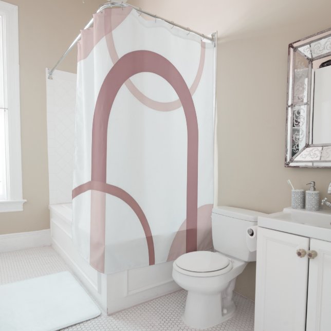 Minimalist Dusty Pink Abstract Arch Shower Curtain Duschvorhang (Beispiel)