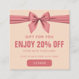 Minimalist Dusty Rose Cream Beauty  Rabattkarte