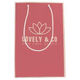 Minimalist Dusty Rose & Ivory Salon Beauty Mittlere Geschenktüte