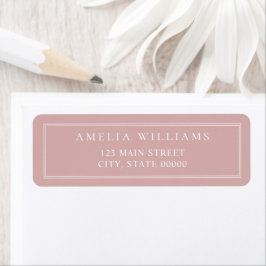 Minimalist Dusty Rose Two Border Return Address