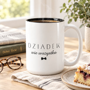 Minimalist Dziadek wie wszystko Polnischer Opa Zweifarbige Tasse