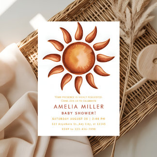 Minimalist Earth Tone Baby Shower Einladung