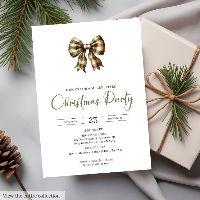 Minimalist Earthy Red Green Rustic Christmas Party Einladung (Minimalist Earthy Red Green Rustic Christmas Party

)