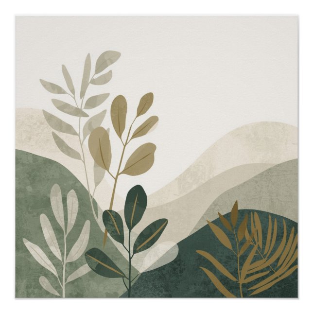 Minimalist Eco Nature Wall Art Poster Print (Vorderseite)