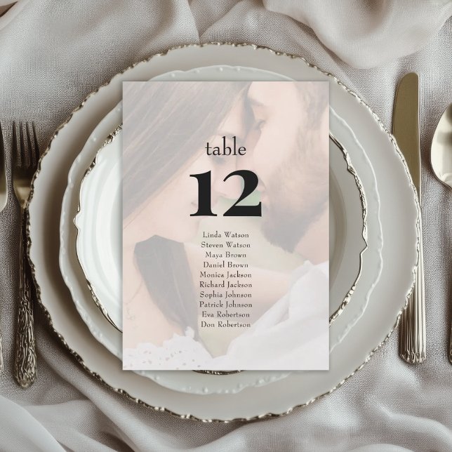 Minimalist Editorial Photo Wedding Seating Chart  (Von Creator hochgeladen)