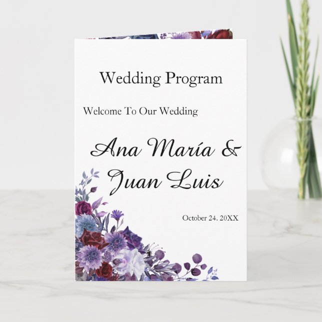 Minimalist Editorial Wedding Program Folded Card Programm (Vorderseite)