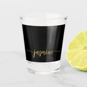 Minimalist Einfache schwarze Monogramm Mädchen Sch Schnapsglas