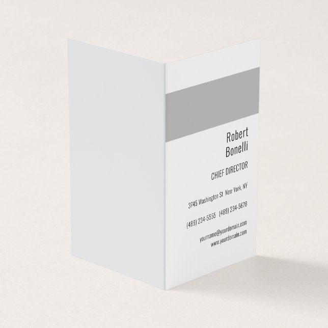 Minimalist einfaches Weiß Grau Modern Visitenkarten (Vorderseite)