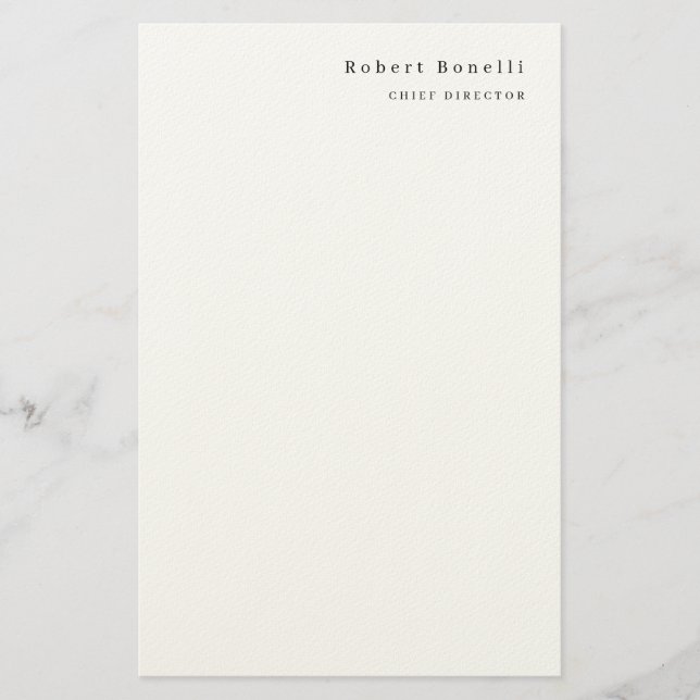Minimalist einfaches Weiß modern  Briefpapier (Vorderseite)