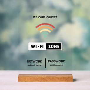 Minimalist einfaches WLAN-Passwort Acrylschild