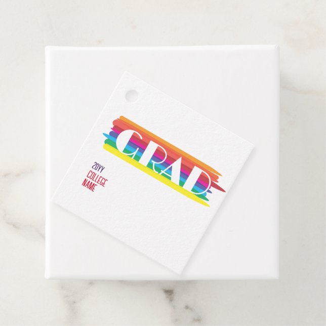 Minimalist einfarbiger Regenbogen-Absolvent  Geschenkanhänger (Beispiel)