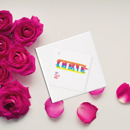 Minimalist einfarbiger Regenbogen-Absolvent Geschenkanhänger
