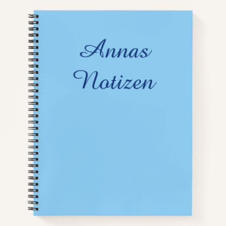 Minimalist Eisblau mit blauem Text Deutsche Notize Notizbuch