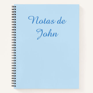 Minimalist Eisblaues Spanisch-Notizbuch Notizbuch