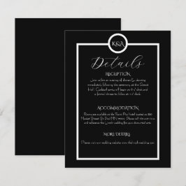 Minimalist Elegant Black & White Wedding  Begleitkarte
