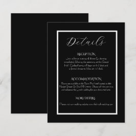 Minimalist Elegant Black & White Wedding  Begleitkarte