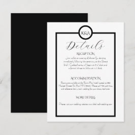 Minimalist Elegant Black & White Wedding  Begleitkarte