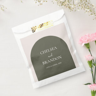 Minimalist Elegant Boho Salbei Grün Tor Hochzeit Geschenktütchen