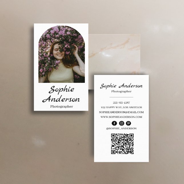 Minimalist Elegant Calligraphy Script Photography  Visitenkarte (Von Creator hochgeladen)